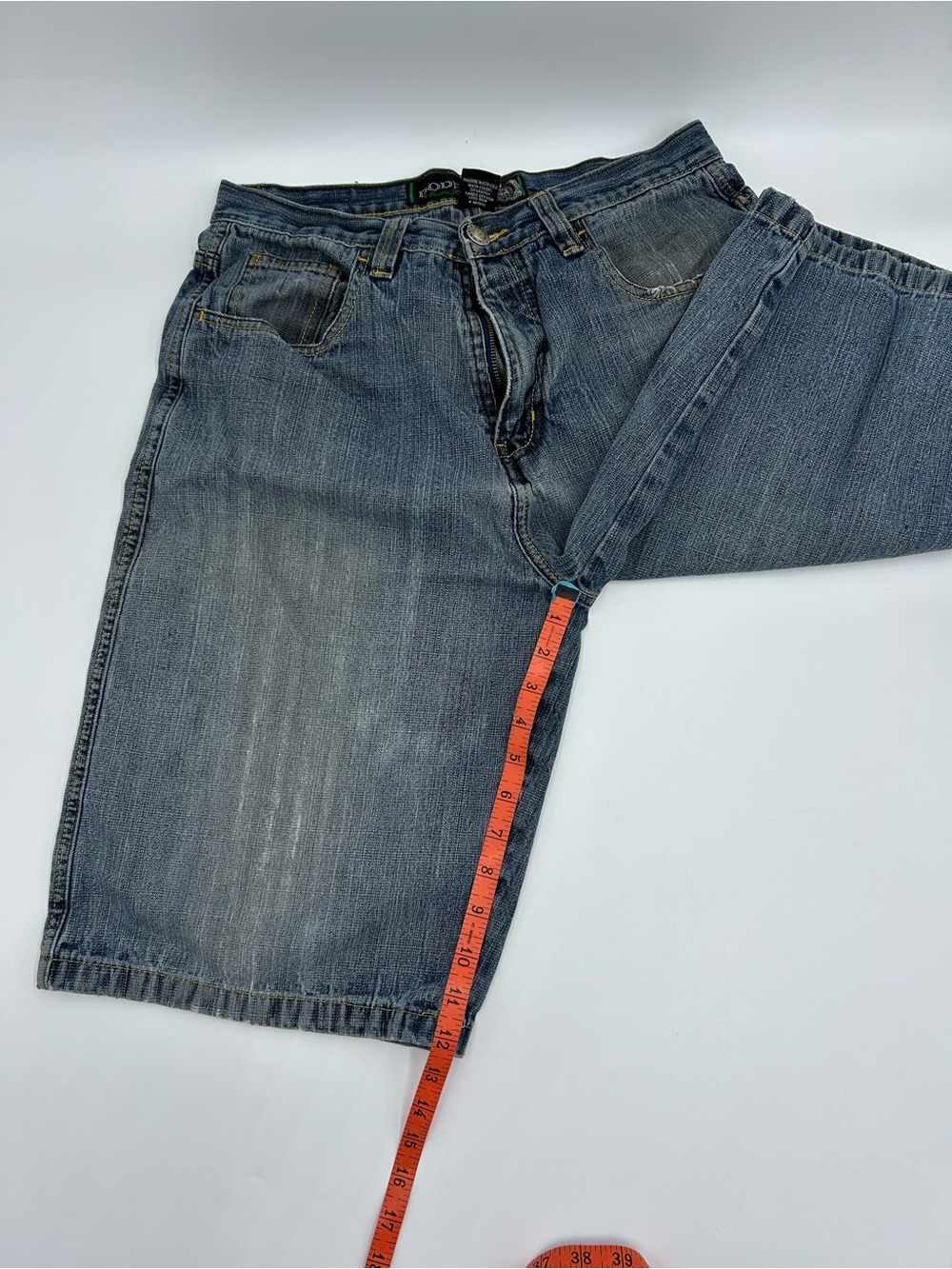 Dodeca Distressed Embroidered Men’s Denim Jean Shorts 32 - Picture 5 of 10